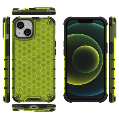 ELECTROPRIME For iPhone 15 Lanyard Honeycomb Phone Case(Green)