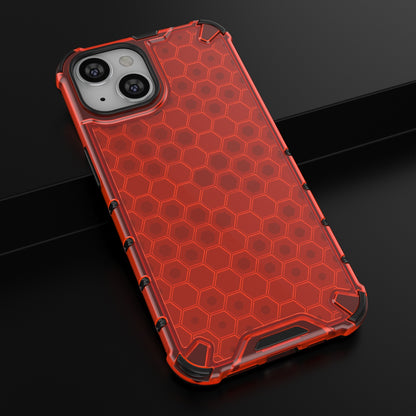 ELECTROPRIME For iPhone 15 Lanyard Honeycomb Phone Case(Red)
