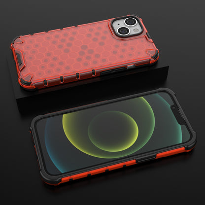 ELECTROPRIME For iPhone 15 Lanyard Honeycomb Phone Case(Red)