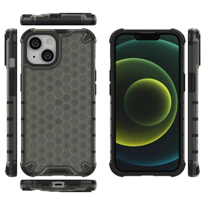 ELECTROPRIME For iPhone 15 Lanyard Honeycomb Phone Case(Black)