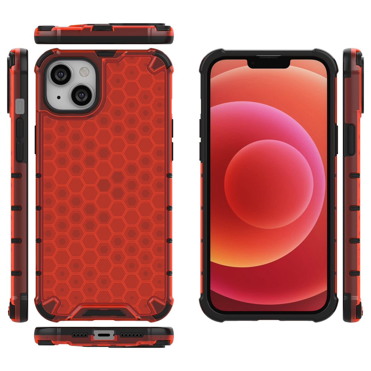 ELECTROPRIME For iPhone 15 Honeycomb Phone Case(Red)