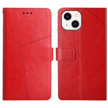 ELECTROPRIME For iPhone 15 HT01 Y-shaped Pattern Flip Leather Phone Case(Red)