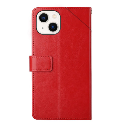 ELECTROPRIME For iPhone 15 HT01 Y-shaped Pattern Flip Leather Phone Case(Red)