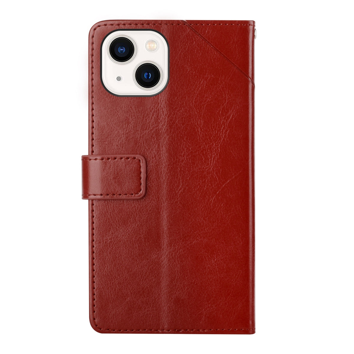 ELECTROPRIME For iPhone 15 HT01 Y-shaped Pattern Flip Leather Phone Case(Brown)