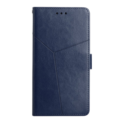 ELECTROPRIME For iPhone 15 HT01 Y-shaped Pattern Flip Leather Phone Case(Blue)