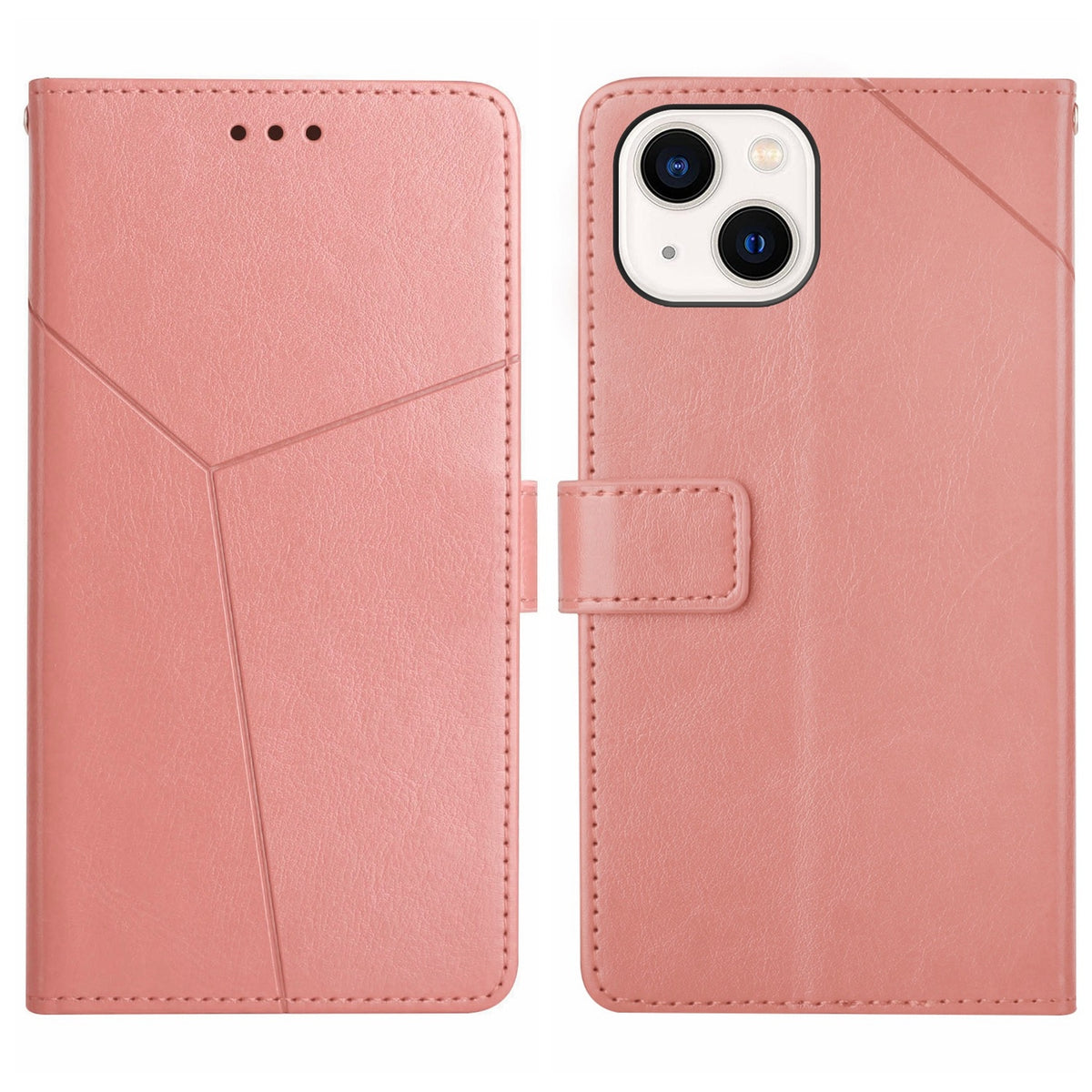 ELECTROPRIME For iPhone 15 HT01 Y-shaped Pattern Flip Leather Phone Case(Pink)