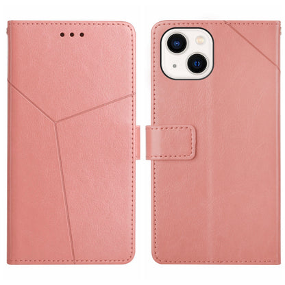 ELECTROPRIME For iPhone 15 HT01 Y-shaped Pattern Flip Leather Phone Case(Pink)