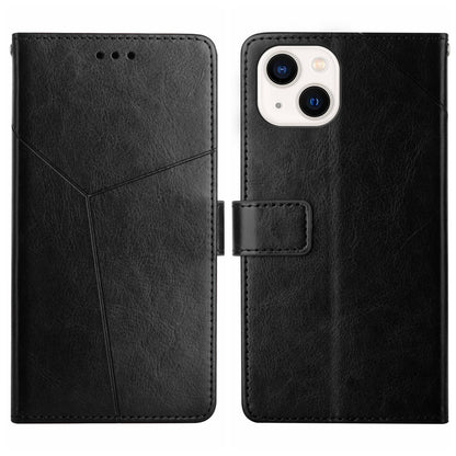 ELECTROPRIME For iPhone 15 Plus HT01 Y-shaped Pattern Flip Leather Phone Case(Black)