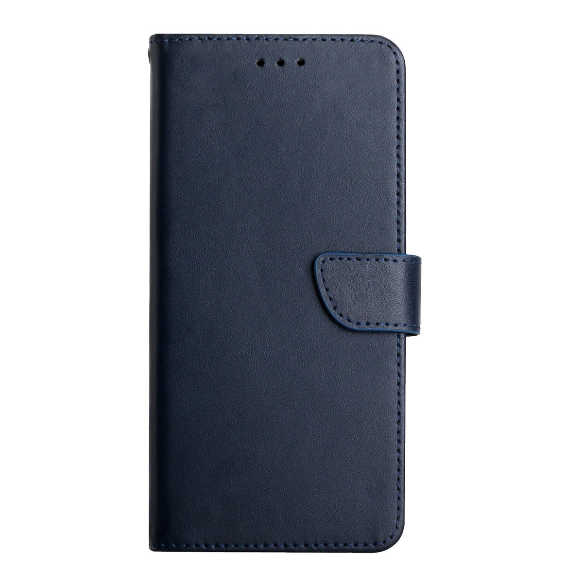 ELECTROPRIME For iPhone 15 Plus Genuine Leather Fingerprint-proof Flip Phone Case(Blue)