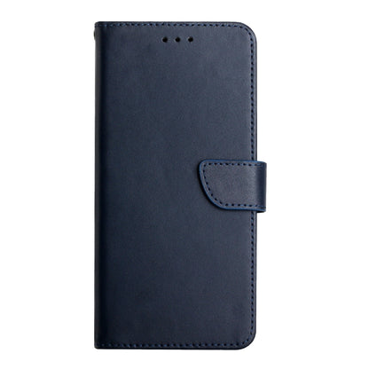 ELECTROPRIME For iPhone 15 Plus Genuine Leather Fingerprint-proof Flip Phone Case(Blue)