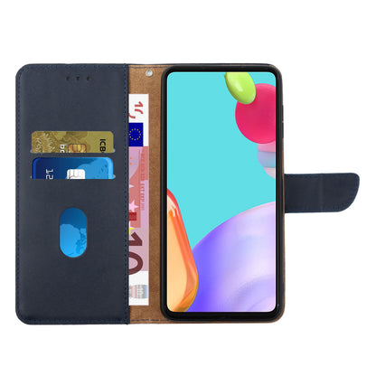 ELECTROPRIME For iPhone 15 Plus Genuine Leather Fingerprint-proof Flip Phone Case(Blue)