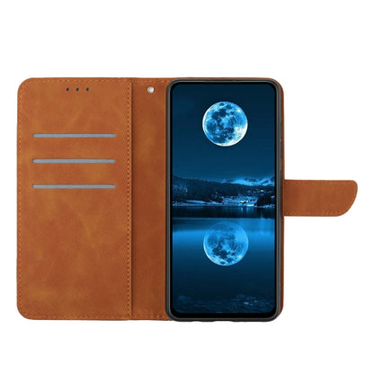 ELECTROPRIME For iPhone 15 Plus Stitching Embossed Leather Phone Case(Brown)