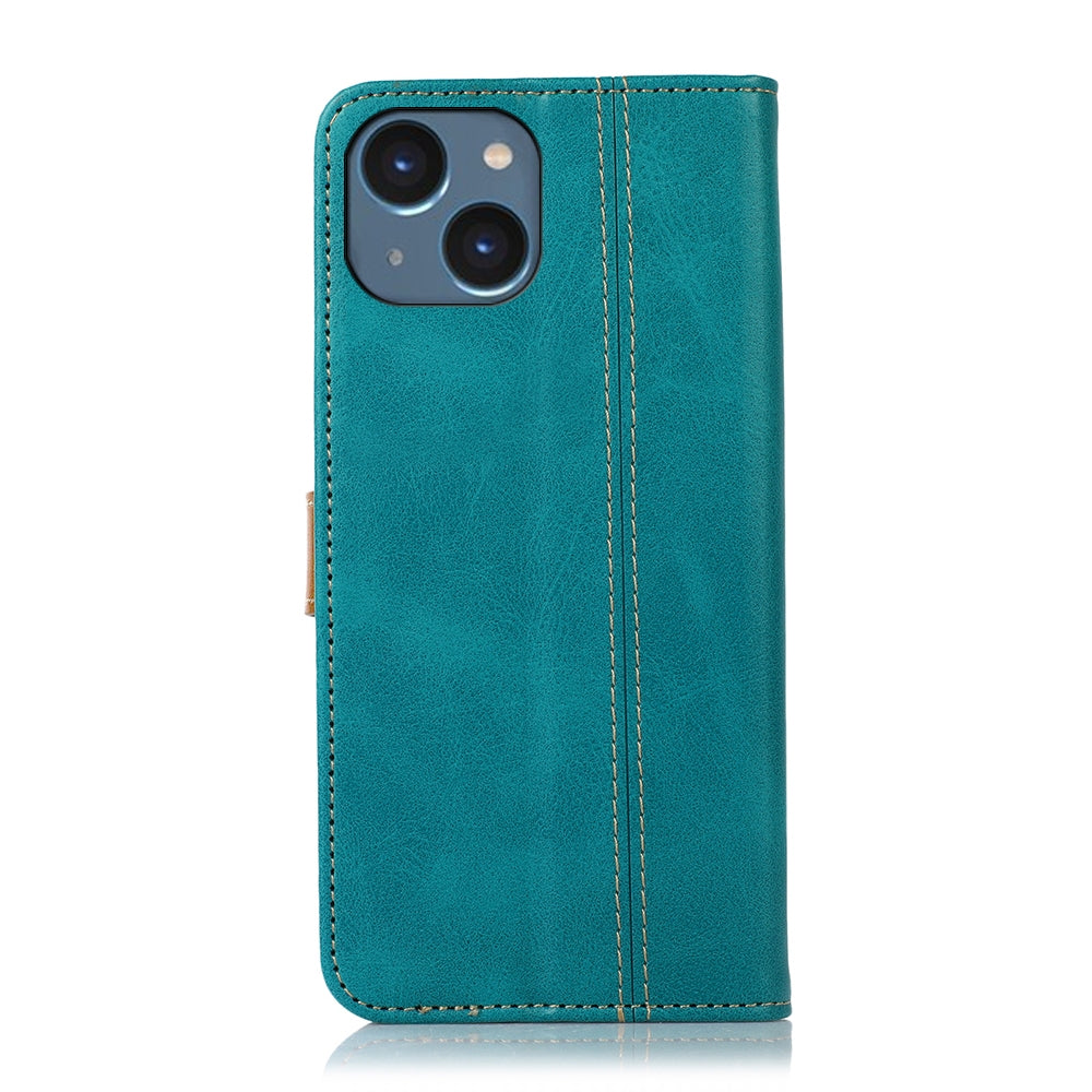 ELECTROPRIME For iPhone 15 Stitching Thread Calf Texture Leather Phone Case(Light Green)