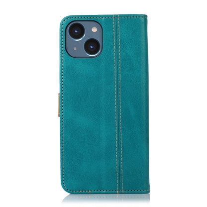 ELECTROPRIME For iPhone 15 Stitching Thread Calf Texture Leather Phone Case(Light Green)
