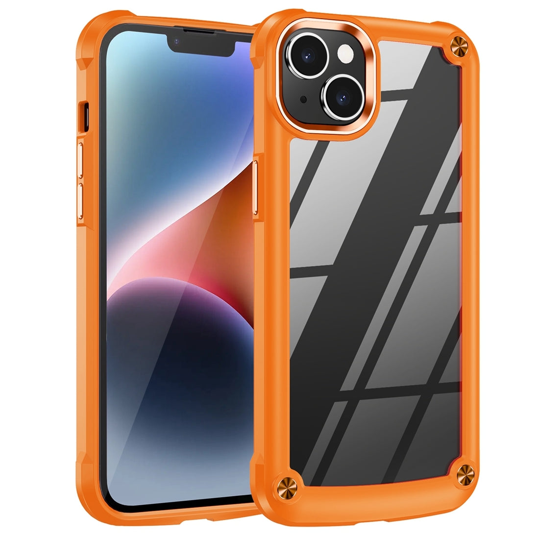 ELECTROPRIME For iPhone 15 Plus TPU + PC Lens Protection Phone Case(Orange)