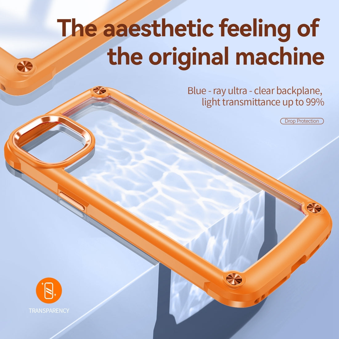 ELECTROPRIME For iPhone 15 Plus TPU + PC Lens Protection Phone Case(Orange)
