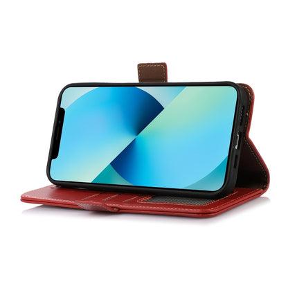 ELECTROPRIME For iPhone 15 Crazy Horse Top Layer Cowhide Leather Phone Case(Red)