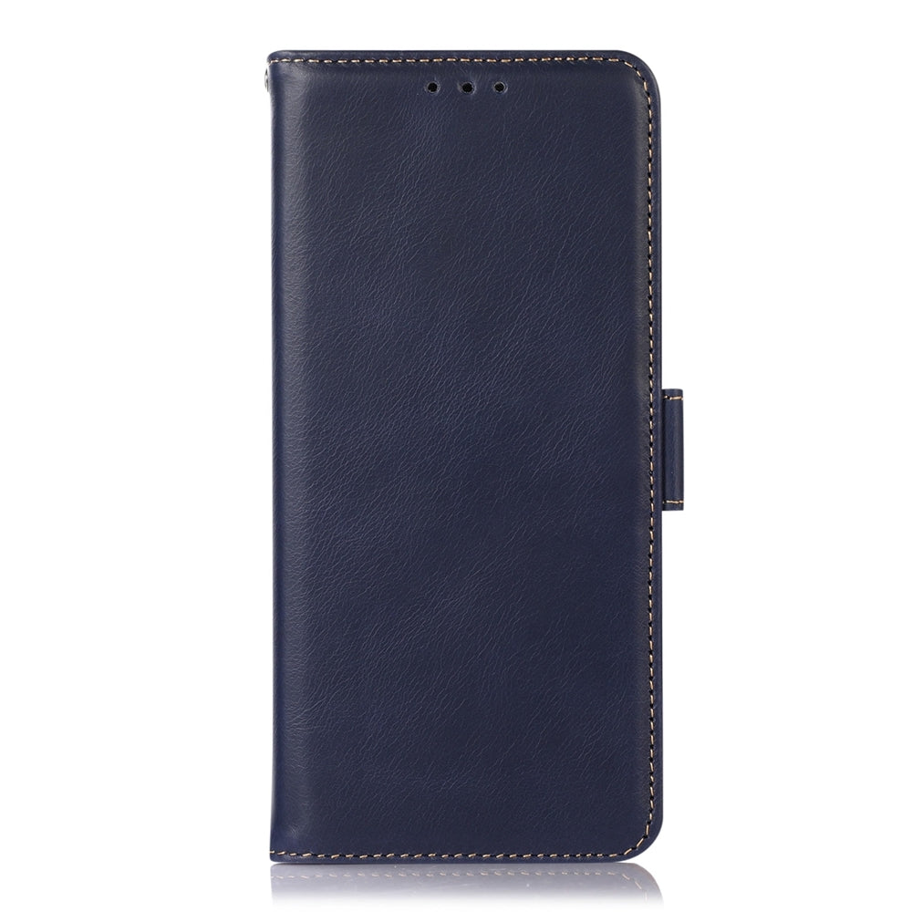 ELECTROPRIME For iPhone 15 Crazy Horse Top Layer Cowhide Leather Phone Case(Blue)
