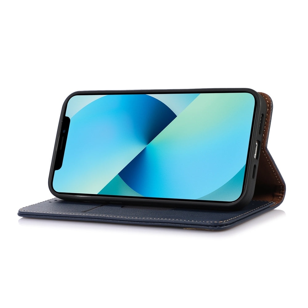 ELECTROPRIME For iPhone 15 KHAZNEH Nappa Top Layer Cowhide Leather Phone Case(Blue)