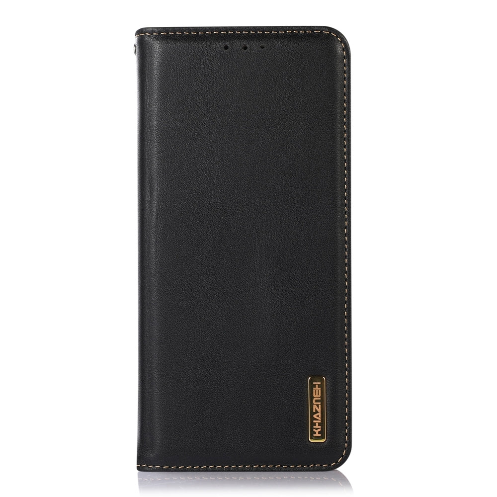 ELECTROPRIME For iPhone 15 KHAZNEH Nappa Top Layer Cowhide Leather Phone Case(Black)