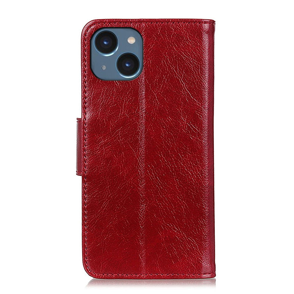 ELECTROPRIME For iPhone 15 Plus Nappa Texture Leather Case(Red)
