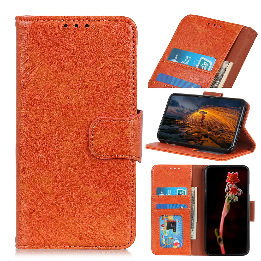 ELECTROPRIME For iPhone 15 Nappa Texture Leather Case(Orange)