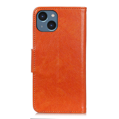 ELECTROPRIME For iPhone 15 Nappa Texture Leather Case(Orange)