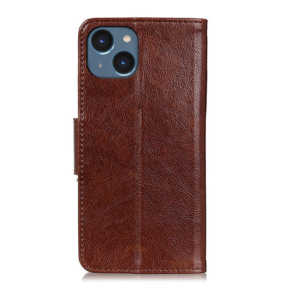 ELECTROPRIME For iPhone 15 Nappa Texture Leather Case(Brown)