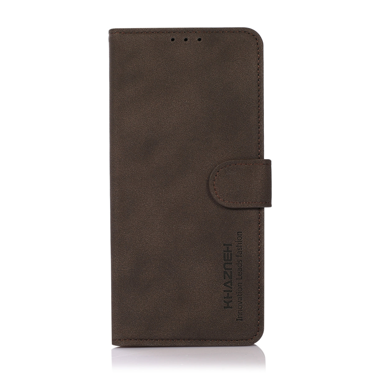 ELECTROPRIME For iPhone 15 Plus KHAZNEH Matte Texture Leather Phone Case(Brown)
