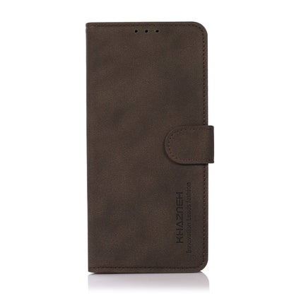 ELECTROPRIME For iPhone 15 Plus KHAZNEH Matte Texture Leather Phone Case(Brown)