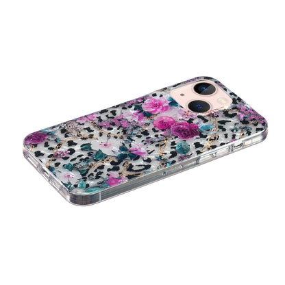 ELECTROPRIME For iPhone 15 Plus IMD Shell Pattern TPU Phone Case(Leopard Flower)