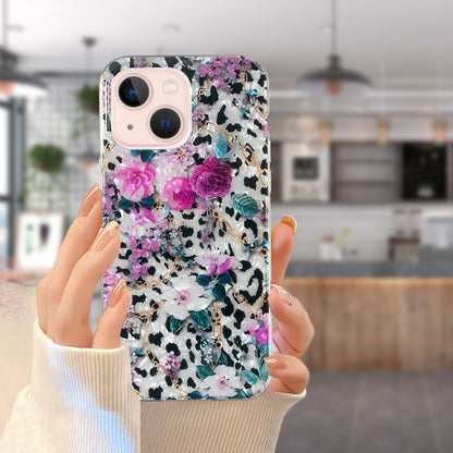 ELECTROPRIME For iPhone 15 Plus IMD Shell Pattern TPU Phone Case(Leopard Flower)