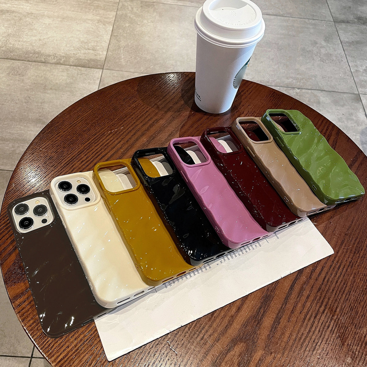 ELECTROPRIME For iPhone 15 Plus Solid Color Wave Texture TPU Phone Case(Ginger)