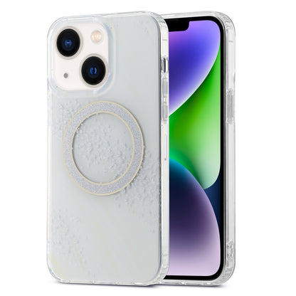 ELECTROPRIME For iPhone 15 Dual-side IMD Marble Magsafe Phone Case(White)