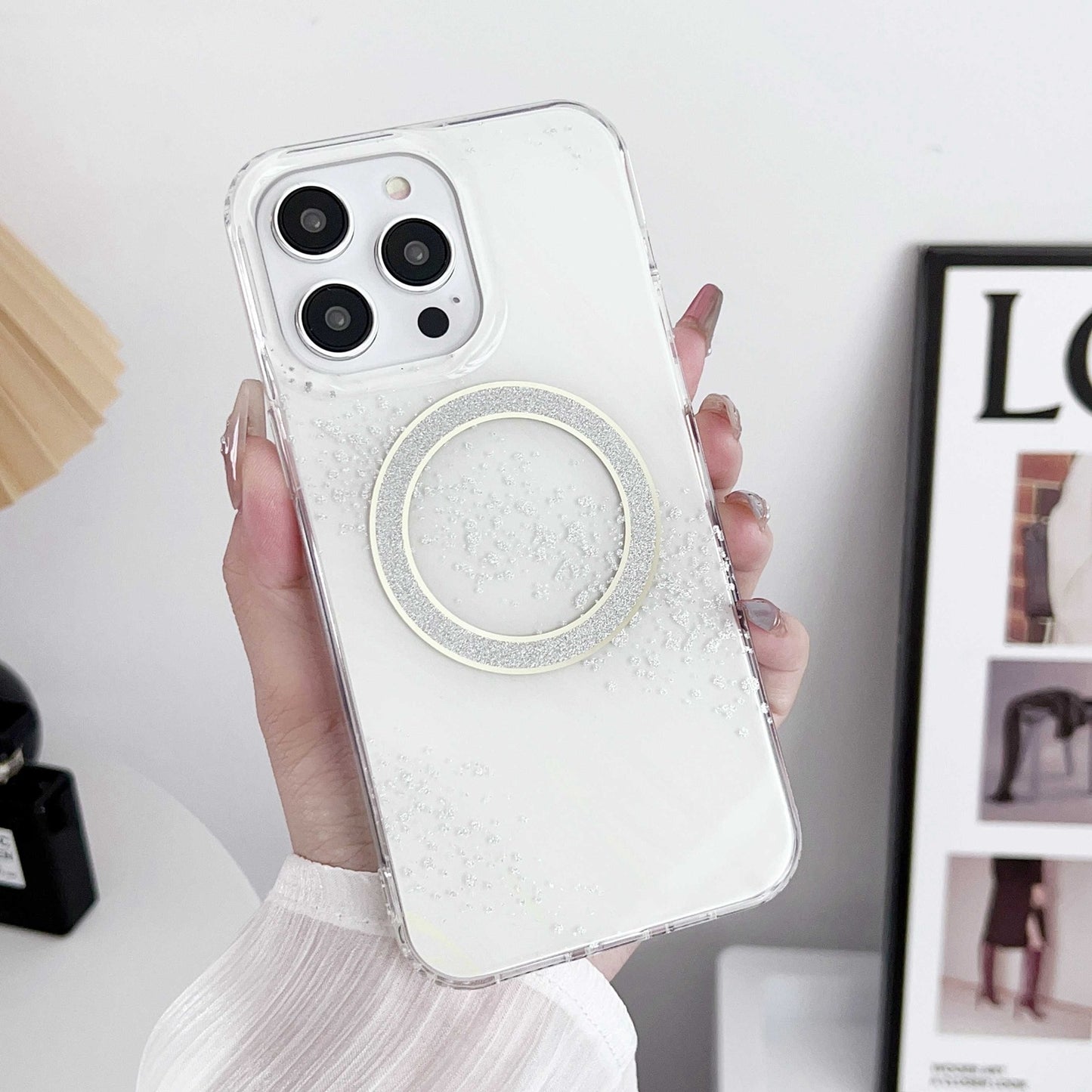 ELECTROPRIME For iPhone 15 Dual-side IMD Marble Magsafe Phone Case(White)