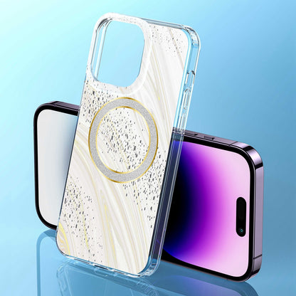 ELECTROPRIME For iPhone 15 Dual-side IMD Marble Magsafe Phone Case(White)