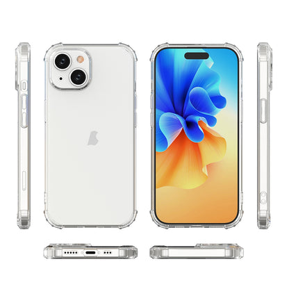 ELECTROPRIME For iPhone 15 Plus Four-Corner Shockproof Clear TPU Phone Case(Transparent)