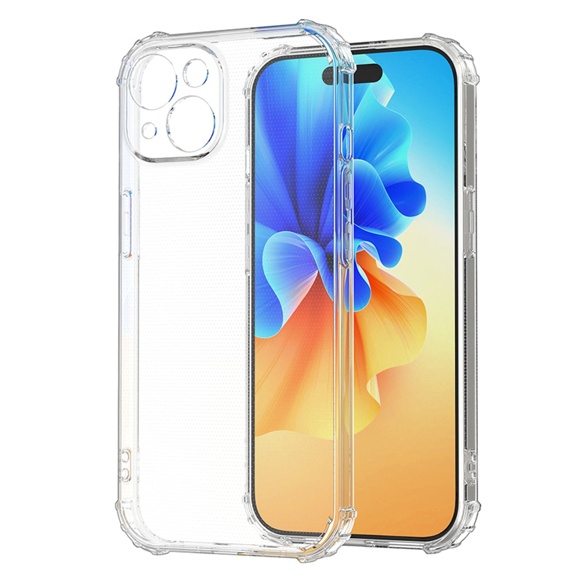 ELECTROPRIME For iPhone 15 Plus Four-Corner Shockproof Clear TPU Phone Case(Transparent)