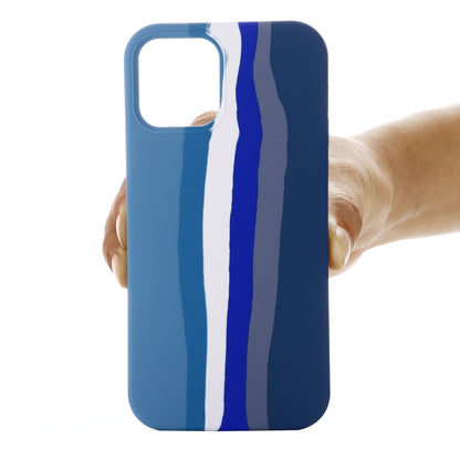 ELECTROPRIME For iPhone 15 Rainbow Liquid Silicone Phone Case(Blue)