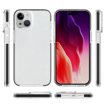 ELECTROPRIME For iPhone 15 Two-color Shockproof High Transparency TPU Phone Case(Black)