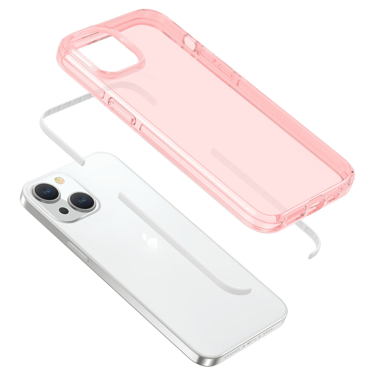 ELECTROPRIME For iPhone 15 Two-color Shockproof High Transparency TPU Phone Case(Pink)