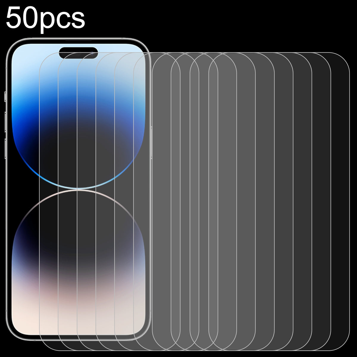 ELECTROPRIME For iPhone 15 Plus / 15 Pro Max 50pcs 0.26mm 9H 2.5D High Aluminum Tempered Glass Film