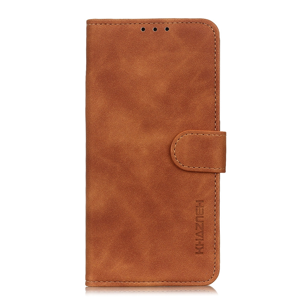 ELECTROPRIME For iPhone 15 Plus KHAZNEH Retro Texture Leather Phone Case(Brown)