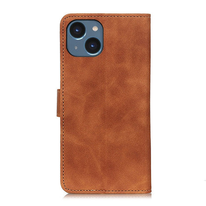 ELECTROPRIME For iPhone 15 Plus KHAZNEH Retro Texture Leather Phone Case(Brown)