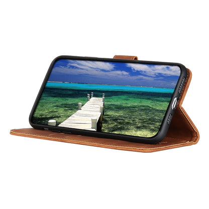 ELECTROPRIME For iPhone 15 Plus KHAZNEH Retro Texture Leather Phone Case(Brown)