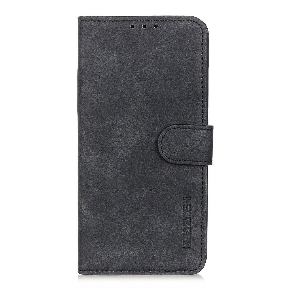 ELECTROPRIME For iPhone 15 KHAZNEH Retro Texture Leather Phone Case(Black)
