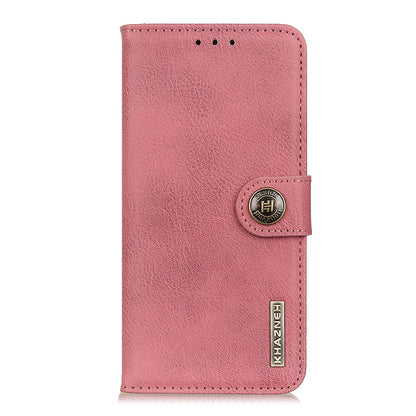 ELECTROPRIME For iPhone 15 Plus KHAZNEH Cowhide Texture Horizontal Flip Leather Phone Case(Pink)