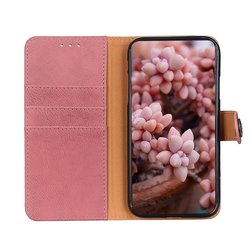ELECTROPRIME For iPhone 15 Plus KHAZNEH Cowhide Texture Horizontal Flip Leather Phone Case(Pink)