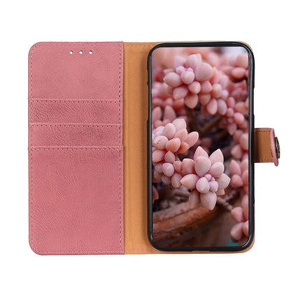 ELECTROPRIME For iPhone 15 Plus KHAZNEH Cowhide Texture Horizontal Flip Leather Phone Case(Pink)