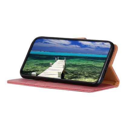 ELECTROPRIME For iPhone 15 Plus KHAZNEH Cowhide Texture Horizontal Flip Leather Phone Case(Pink)